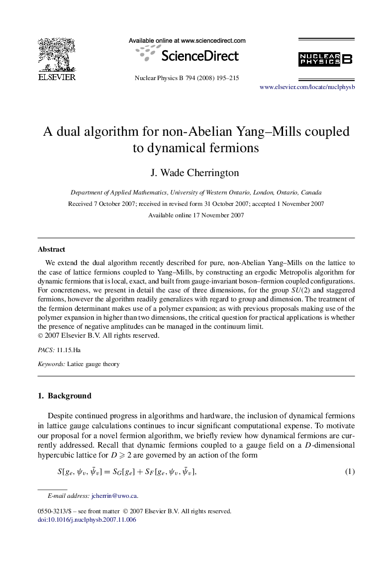 A dual algorithm for non-Abelian Yang-Mills coupled to dynamical fermions
