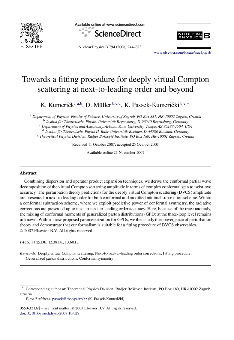 Towards a fitting procedure for deeply virtual Compton scattering at next-to-leading order and beyond