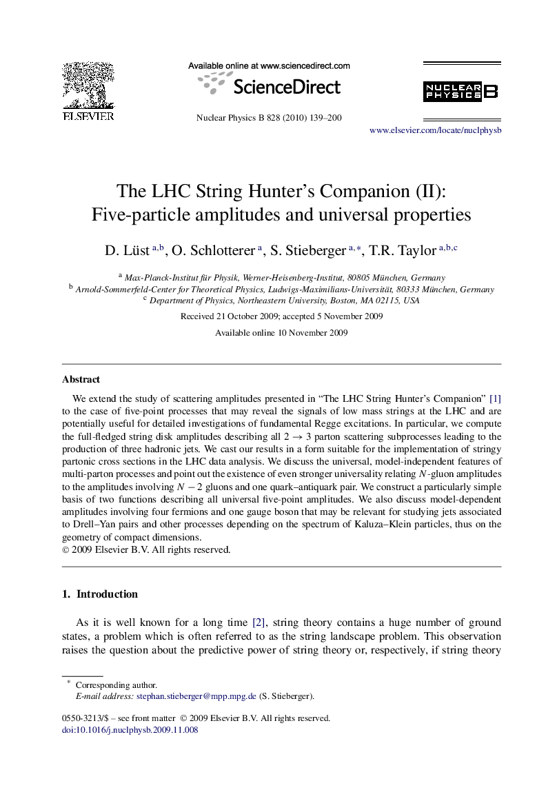 The LHC String Hunter's Companion (II): Five-particle amplitudes and universal properties
