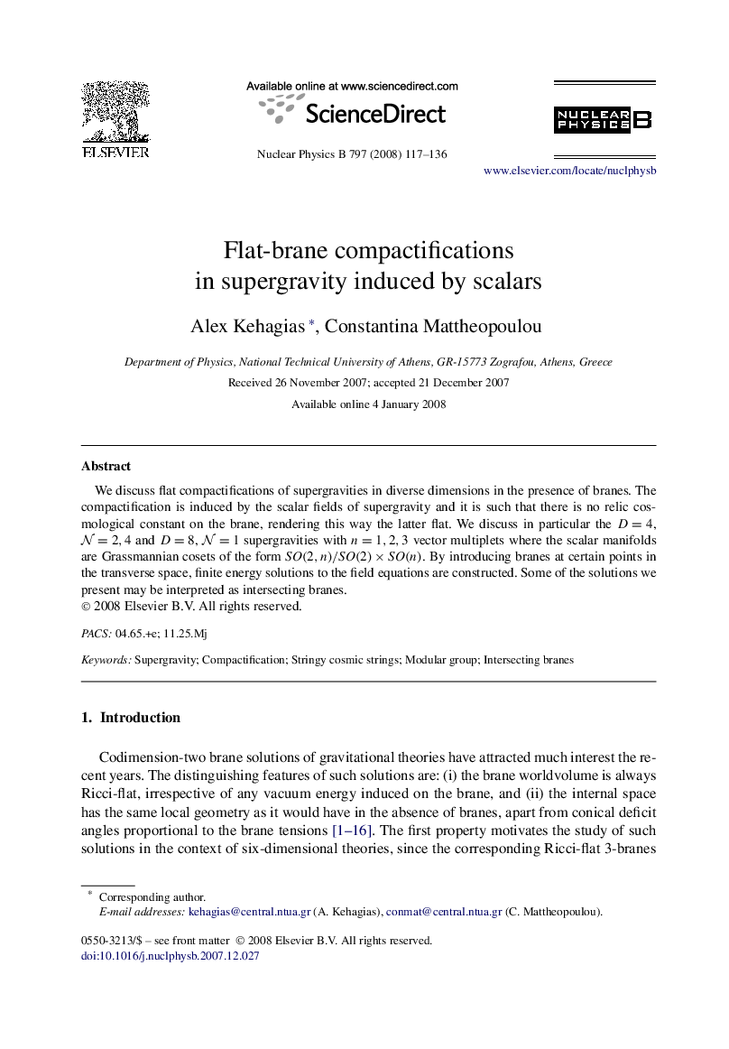 Flat-brane compactifications in supergravity induced by scalars
