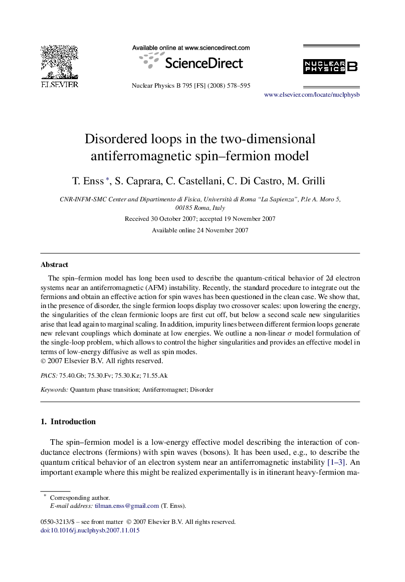 Disordered loops in the two-dimensional antiferromagnetic spin-fermion model