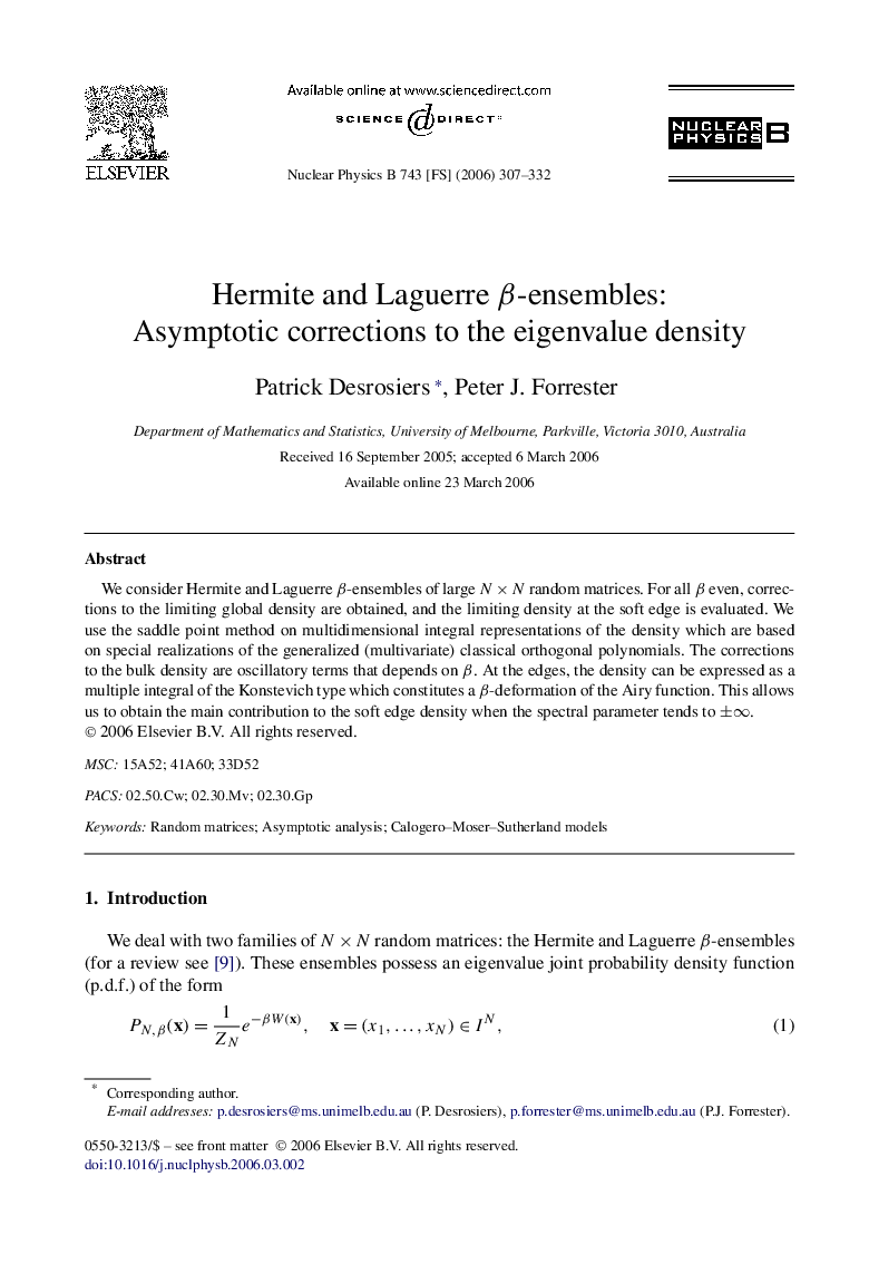 Hermite and Laguerre Î²-ensembles: Asymptotic corrections to the eigenvalue density
