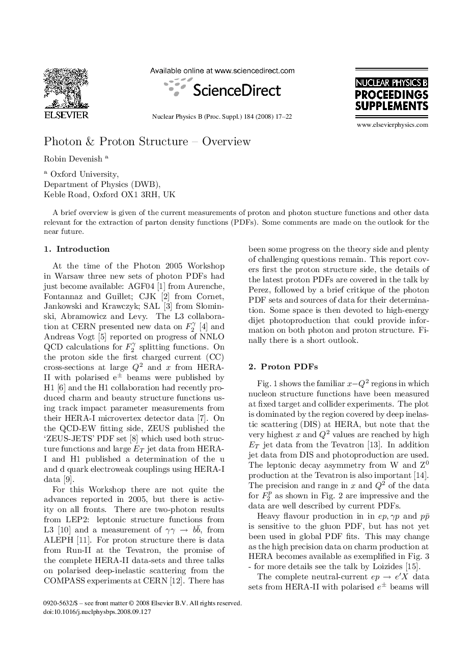 Photon & Proton Structure – Overview