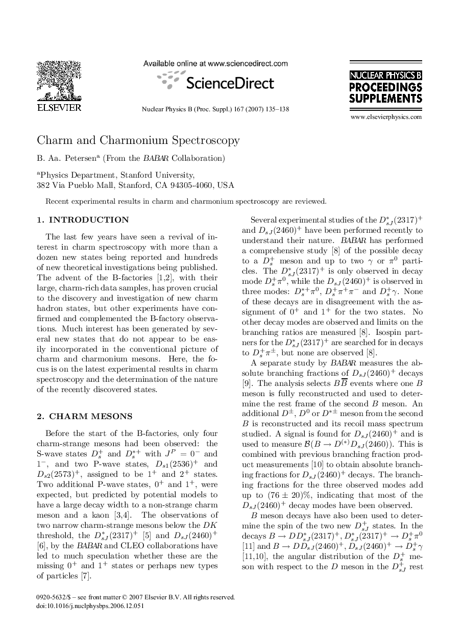 Charm and Charmonium Spectroscopy