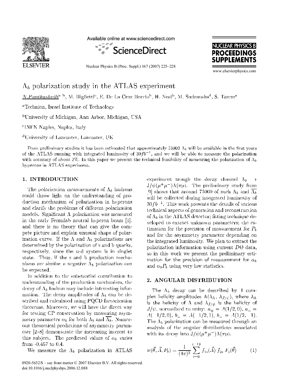 Λb polarization study in the ATLAS experiment