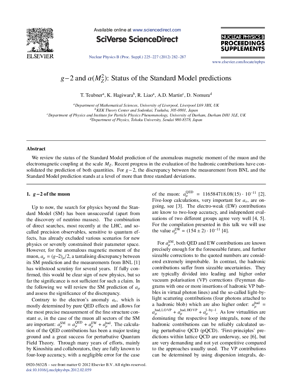 g−2 and : Status of the Standard Model predictions