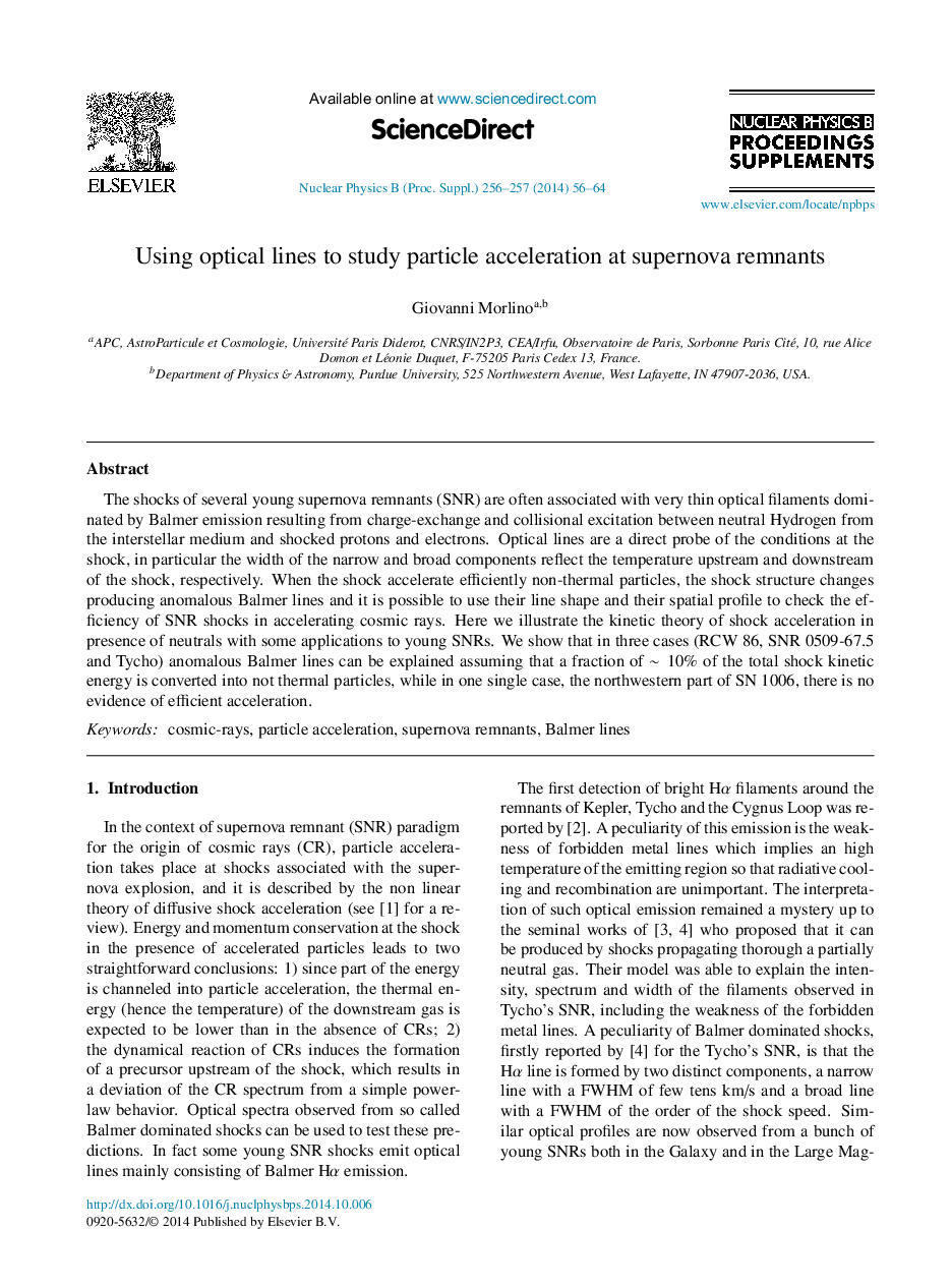 Using optical lines to study particle acceleration at supernova remnants