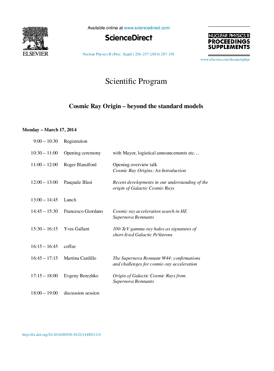 Scientific Program