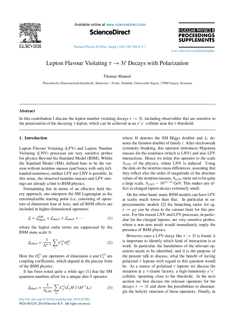 Lepton Flavour Violating τ→3ℓ Decays with Polarization