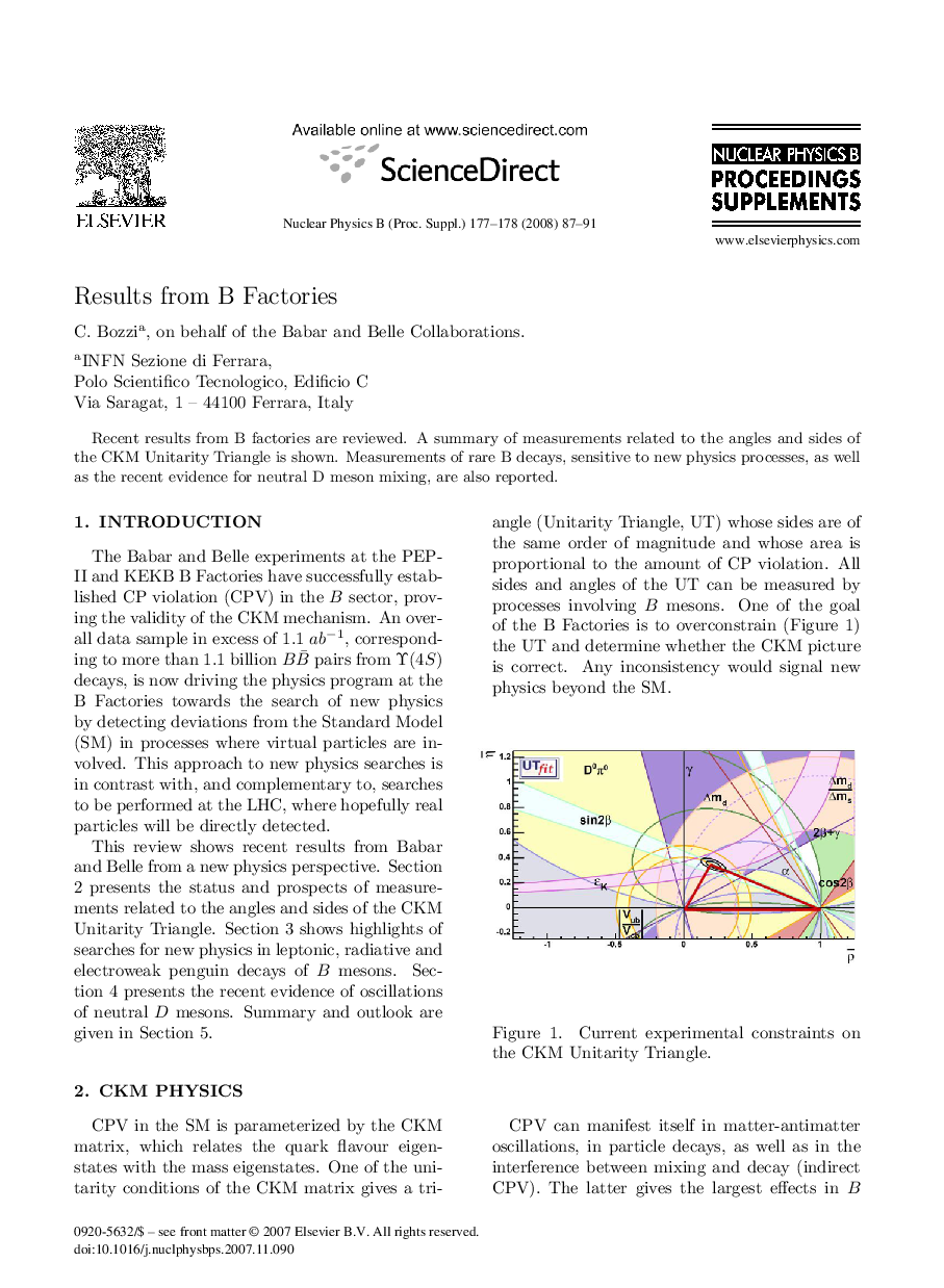 Results from B Factories