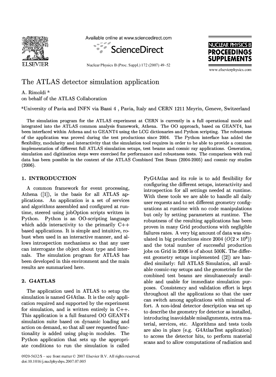 The ATLAS detector simulation application