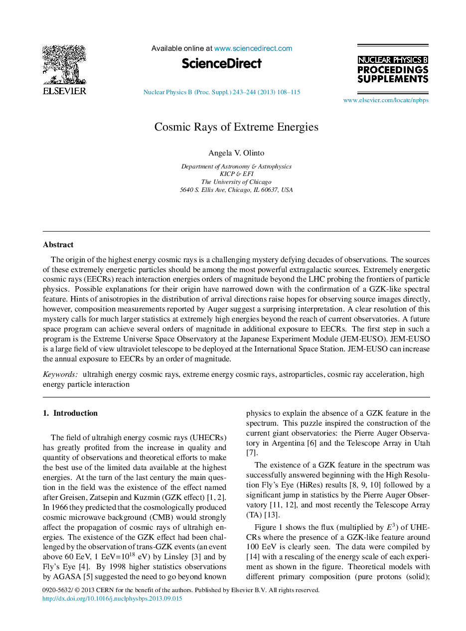 Cosmic Rays of Extreme Energies