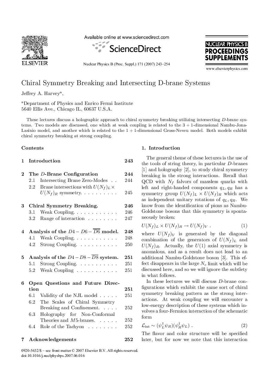 Chiral Symmetry Breaking and Intersecting D-brane Systems