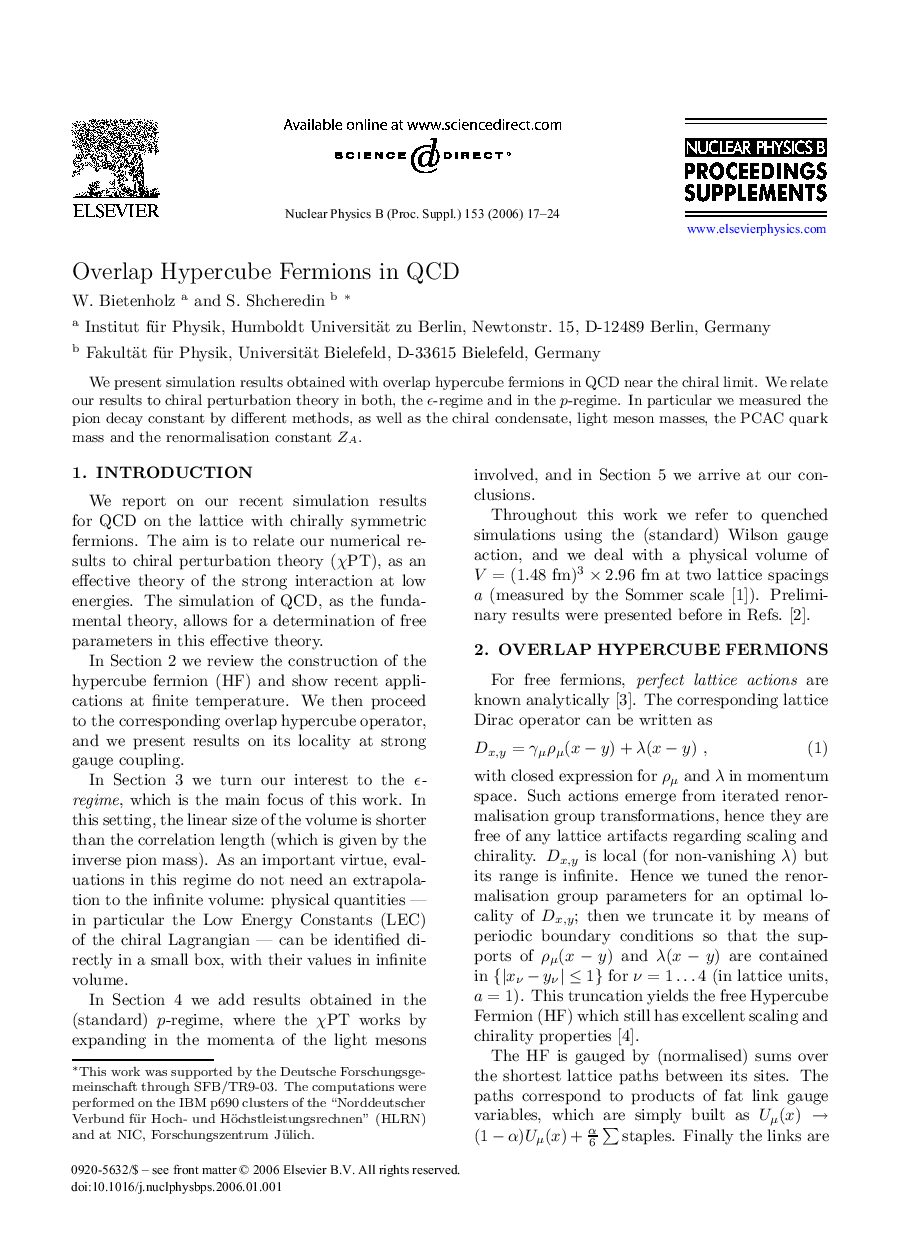 Overlap Hypercube Fermions in QCD