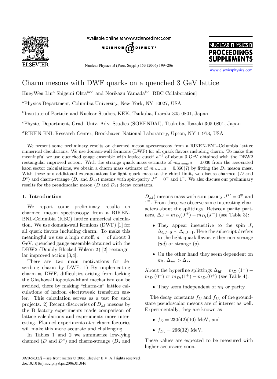 Charm mesons with DWF quarks on a quenched 3 GeV lattice