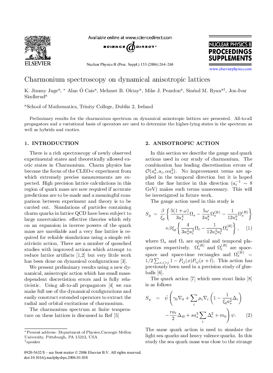 عکس صفحه اول مقاله: Charmonium spectroscopy on dynamical anisotropic lattices Charmonium spectroscopy on dynamical anisotropic lattices