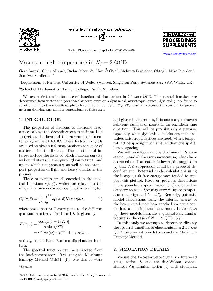 Mesons at high temperature in Nf=2 QCD