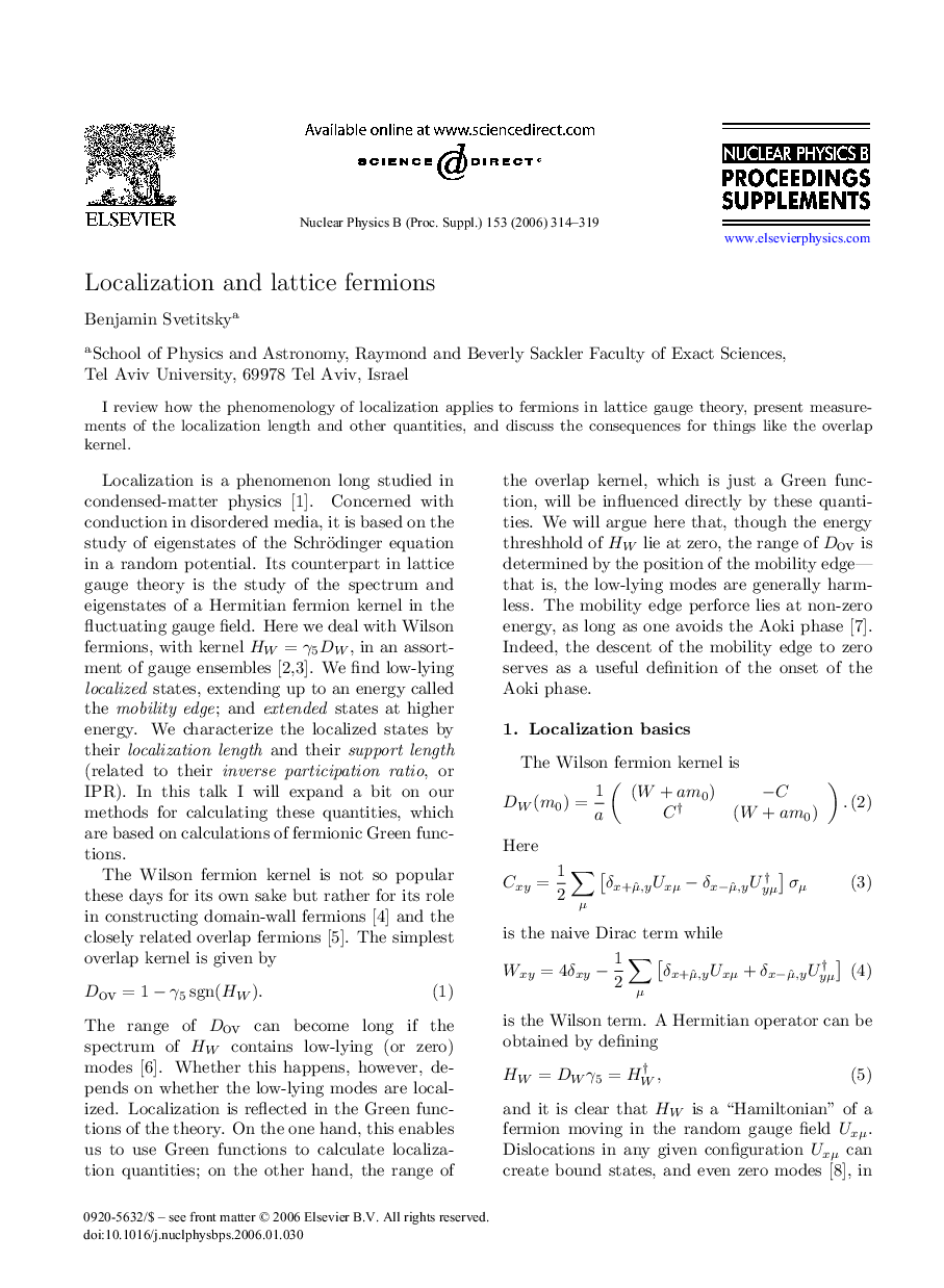 Localization and lattice fermions