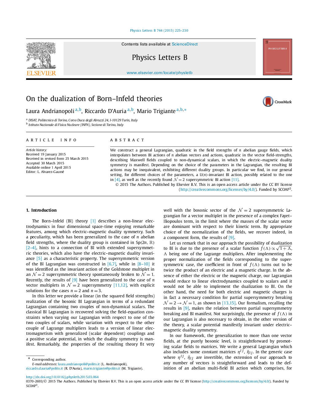 On the dualization of Born–Infeld theories