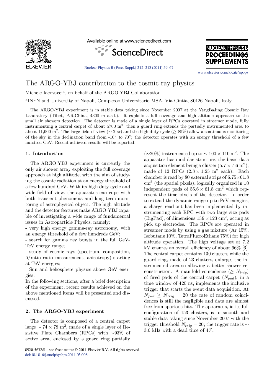 The ARGO-YBJ contribution to the cosmic ray physics