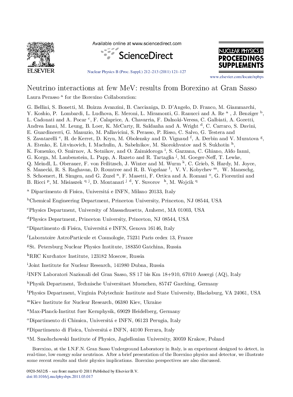 Neutrino interactions at few MeV: results from Borexino at Gran Sasso