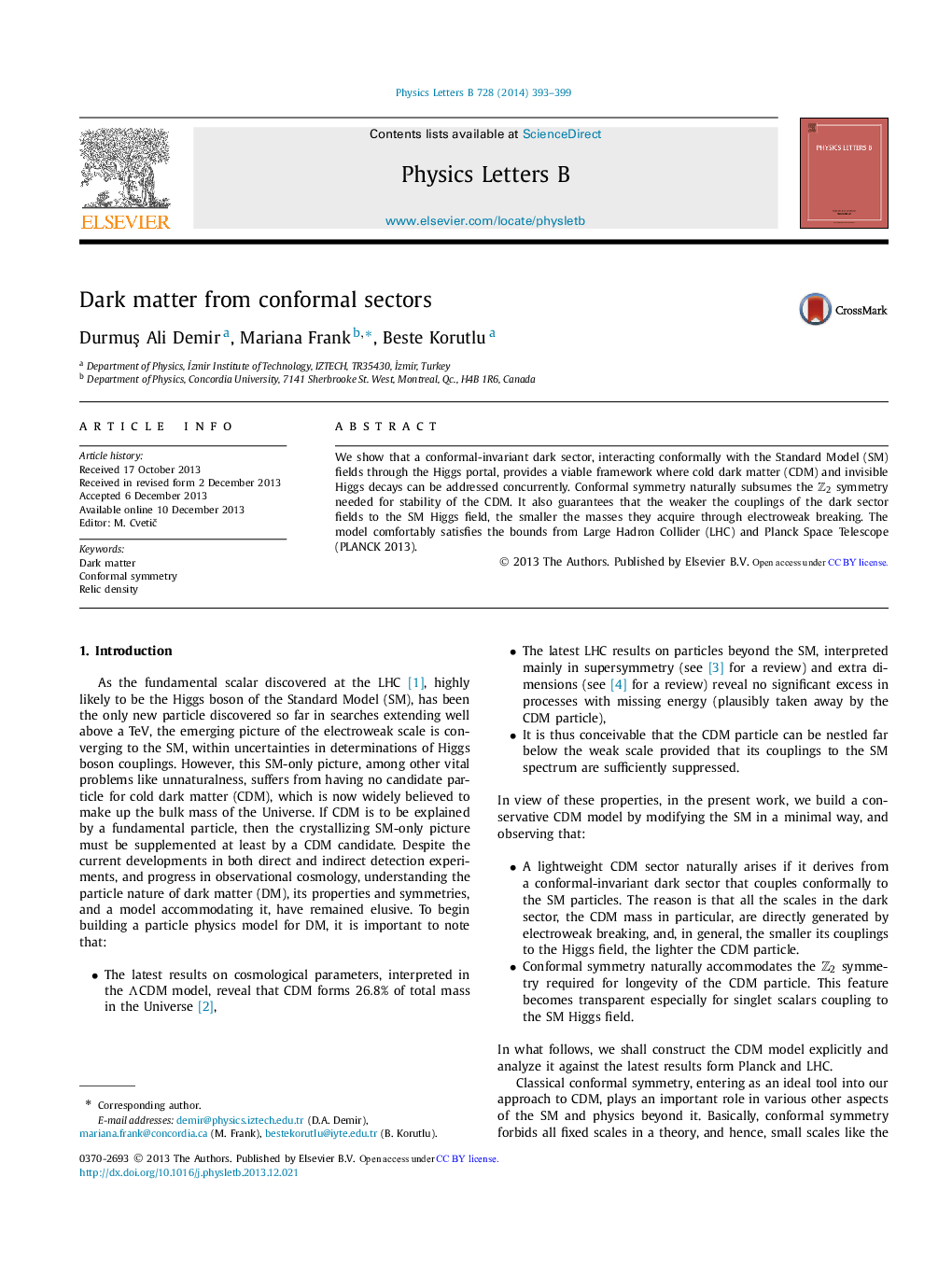 Dark matter from conformal sectors