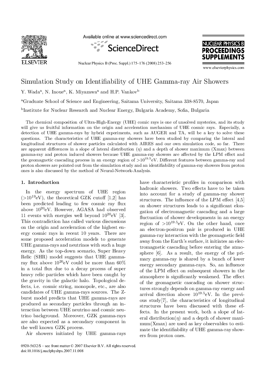 Simulation Study on Identifiability of UHE Gamma-ray Air Showers