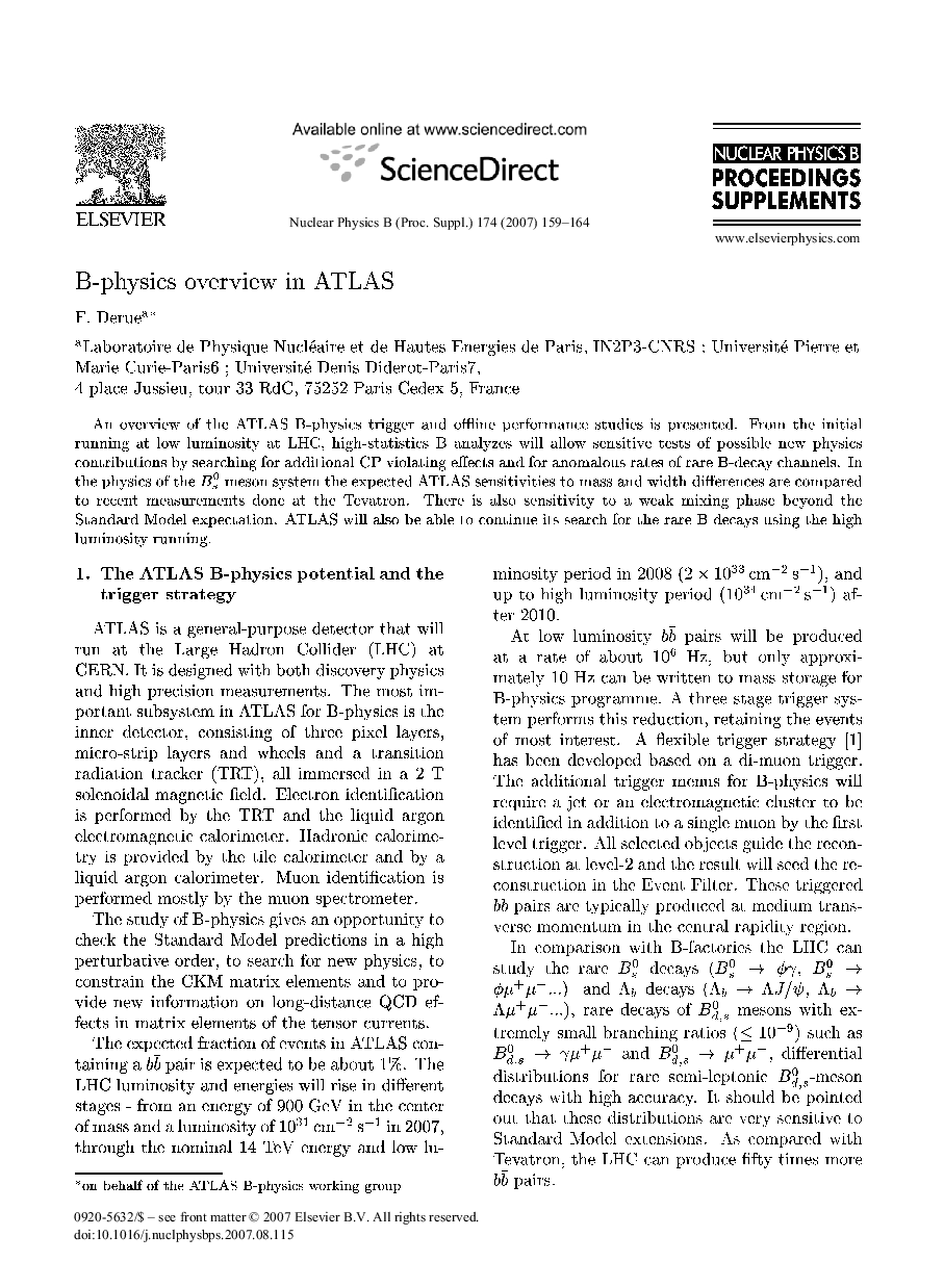 B-physics overview in ATLAS