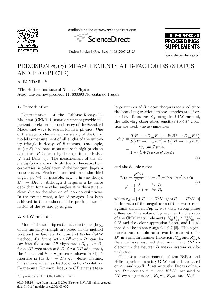 Precision Ï3(Î³) Measurements at B-Factories (Status and Prospects)