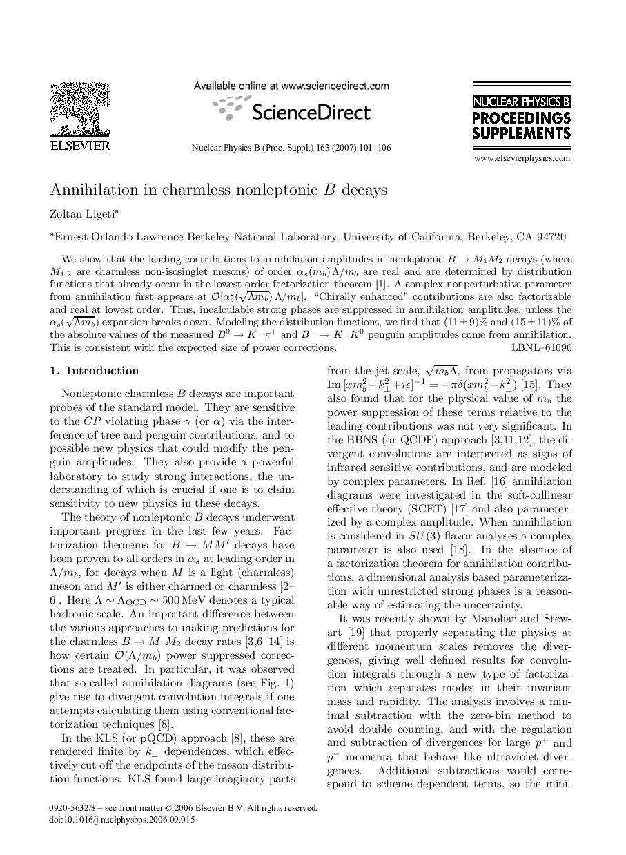 Annihilation in charmless nonleptonic B decays