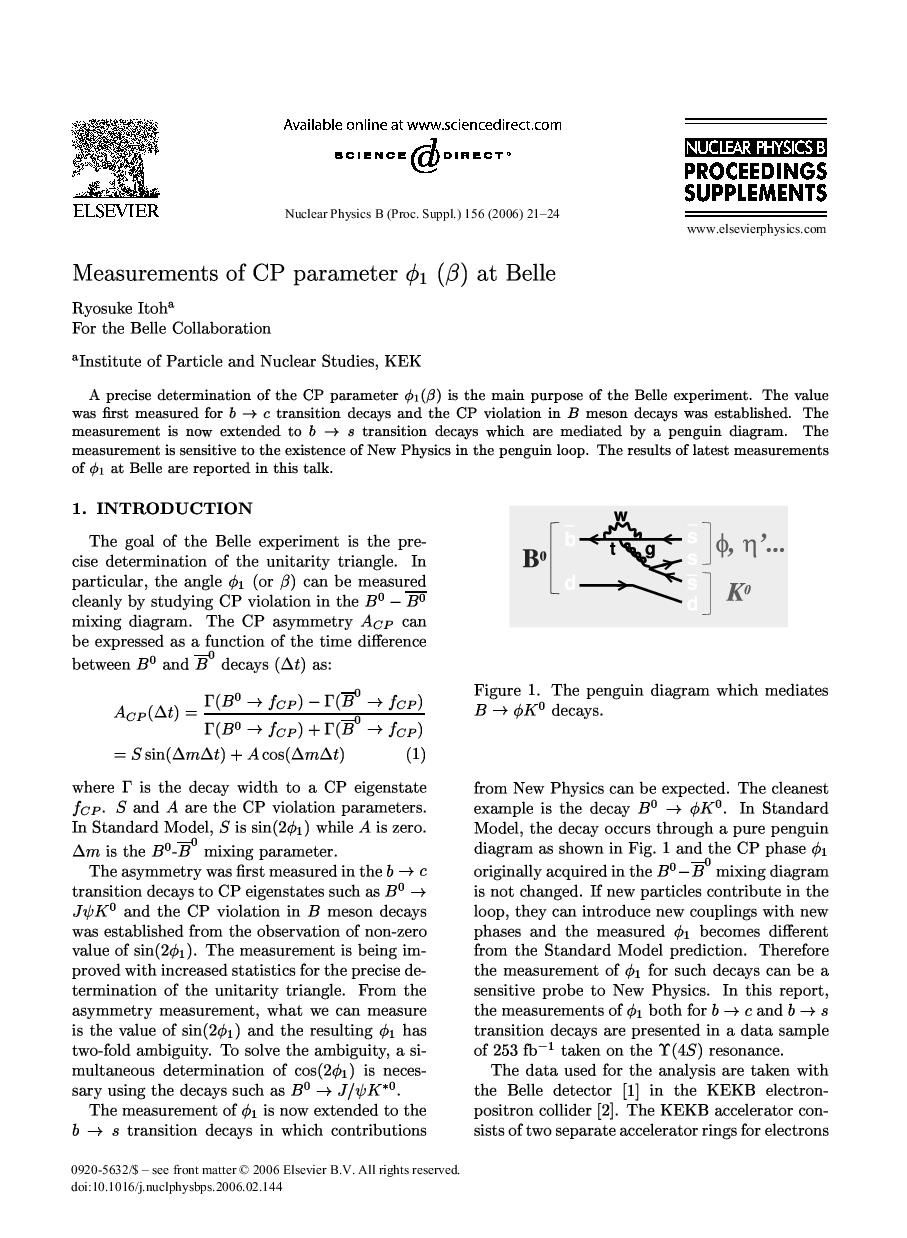 Measurements of CP parameter ϕ1(β) at Belle