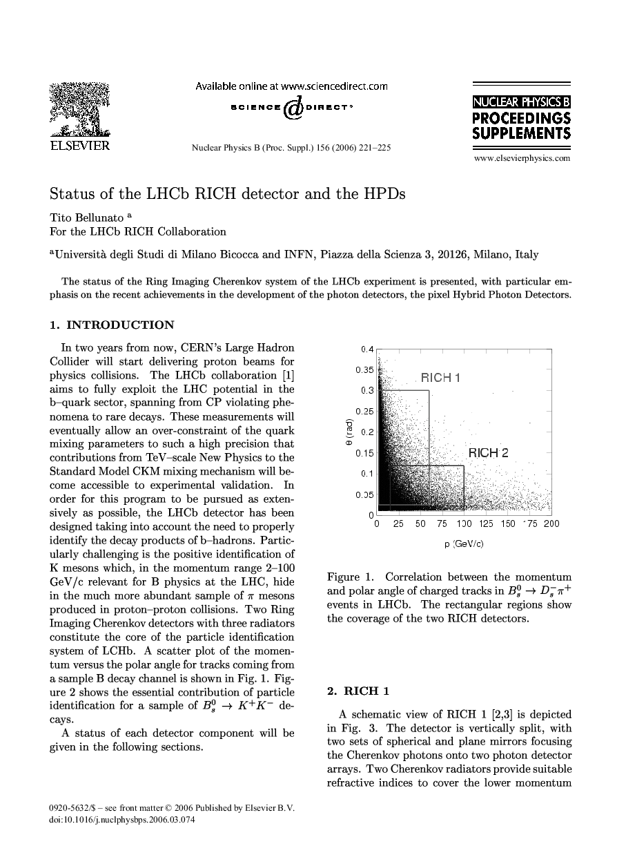 Status of the LHCb RICH detector and the HPDs