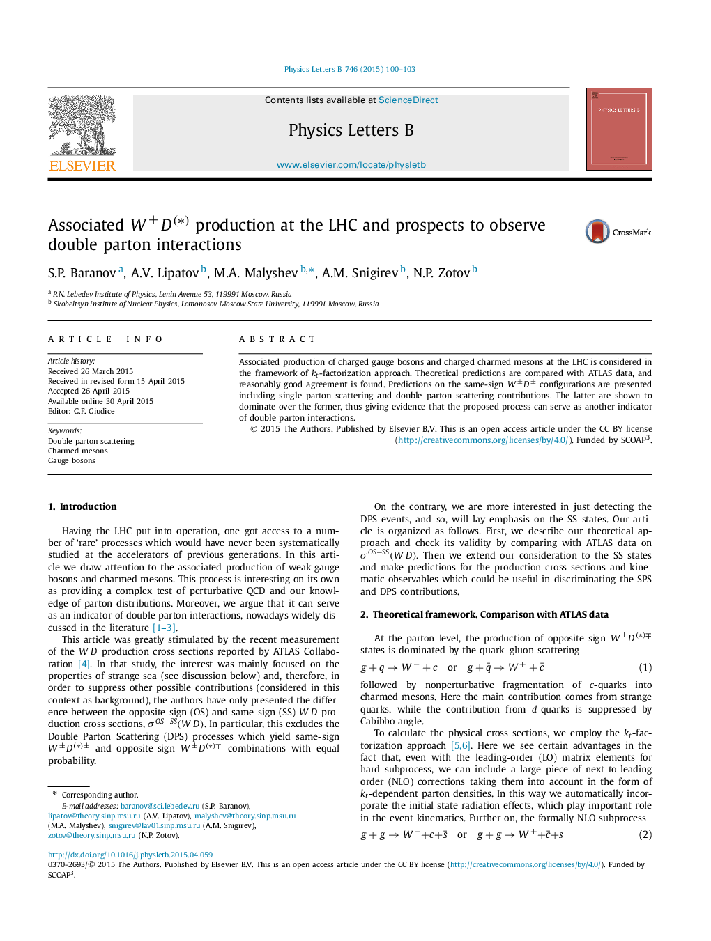 Associated W±D(⁎)W±D(⁎) production at the LHC and prospects to observe double parton interactions