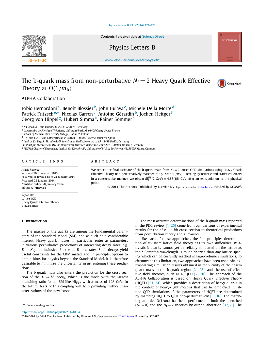 The b-quark mass from non-perturbative Nf=2Nf=2 Heavy Quark Effective Theory at O(1/mh)O(1/mh)