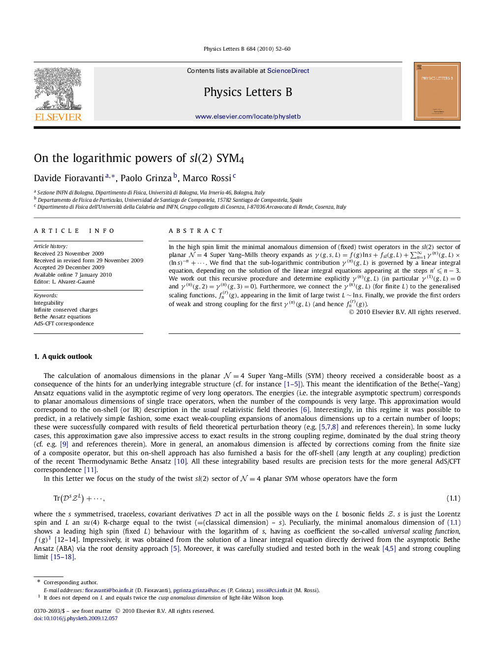 On the logarithmic powers of sl(2)sl(2) SYM4