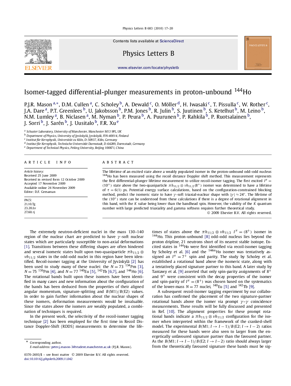 Isomer-tagged differential-plunger measurements in proton-unbound 144Ho