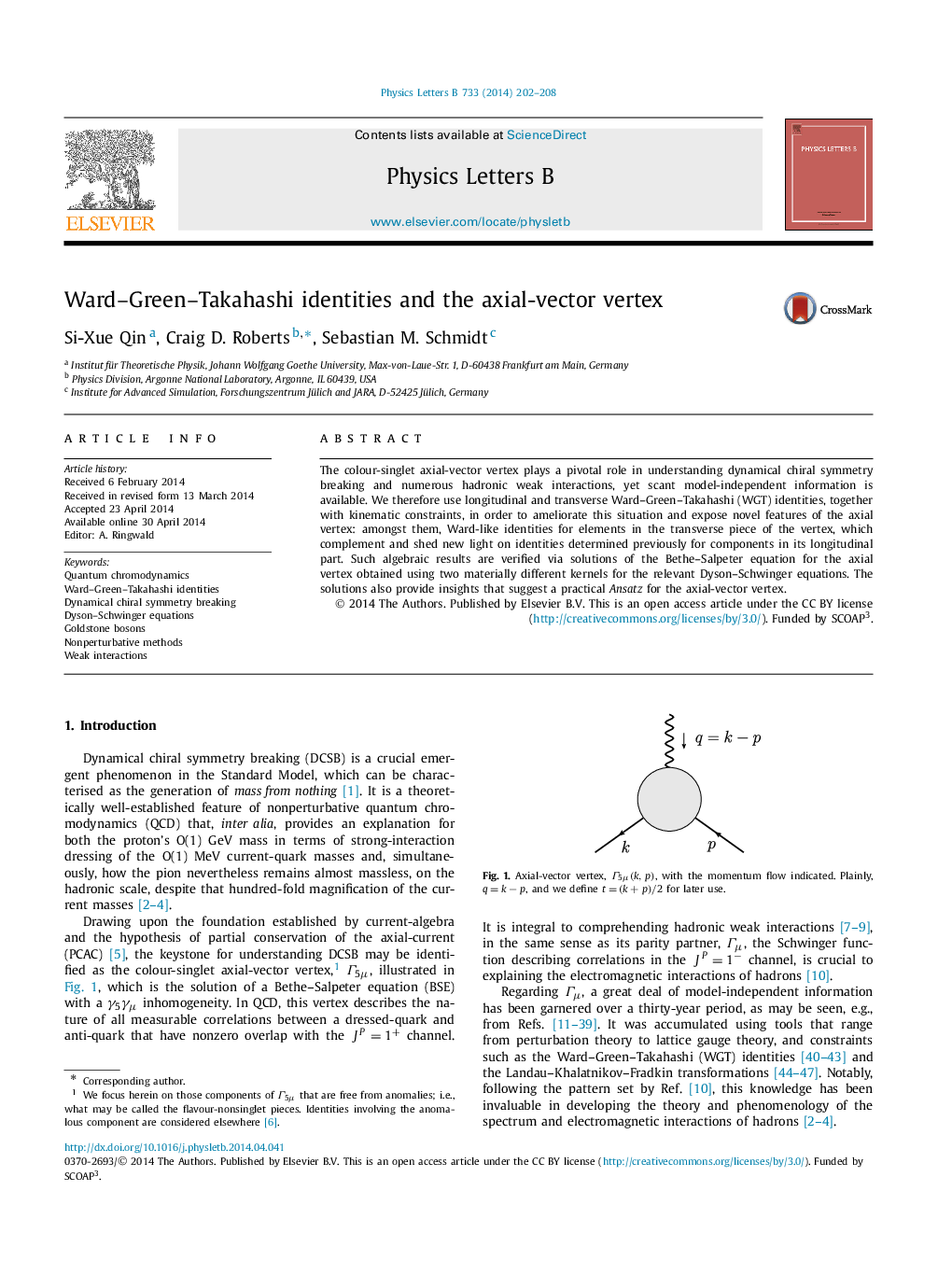 Ward–Green–Takahashi identities and the axial-vector vertex