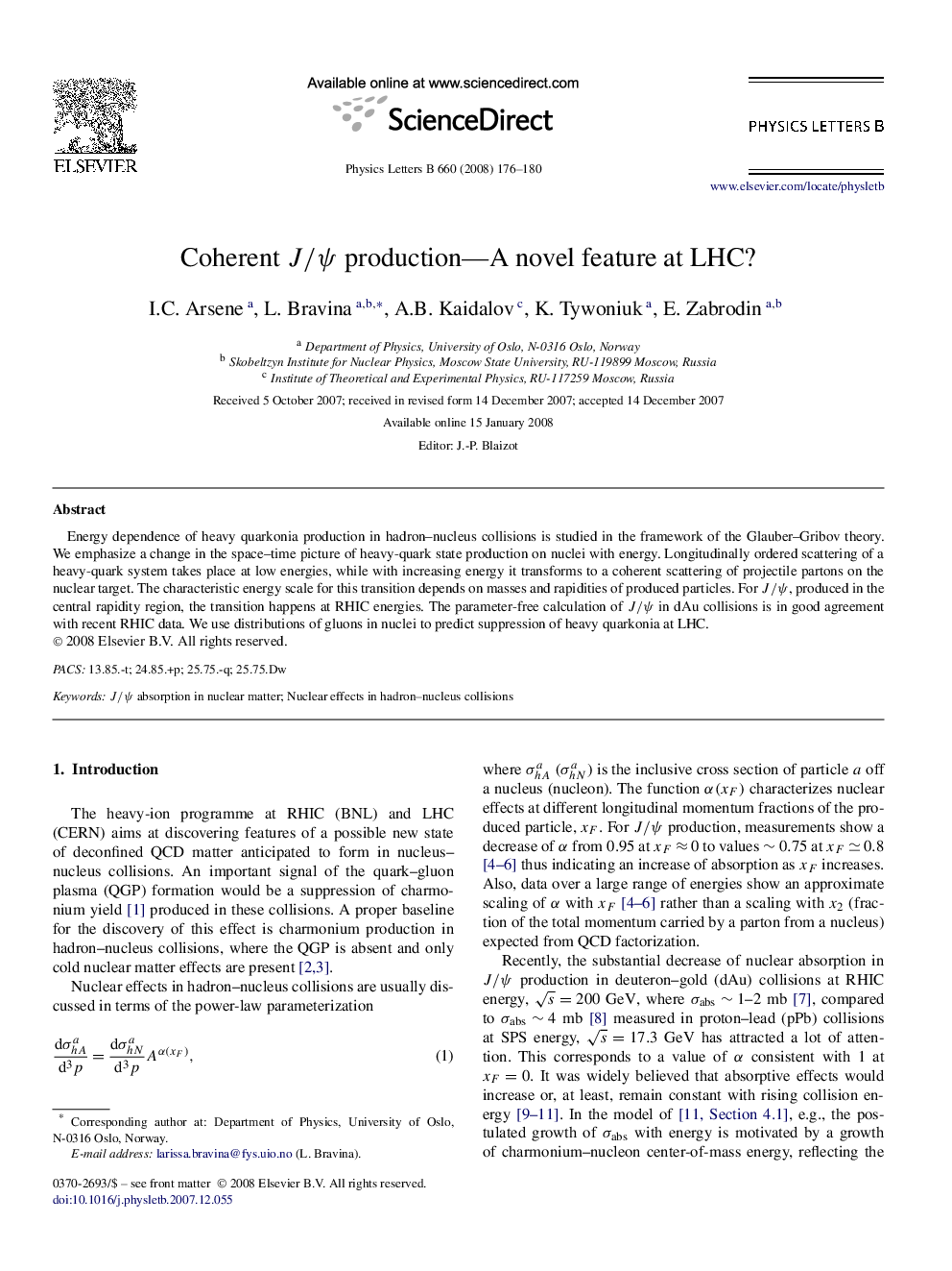 Coherent J/ψJ/ψ production—A novel feature at LHC?