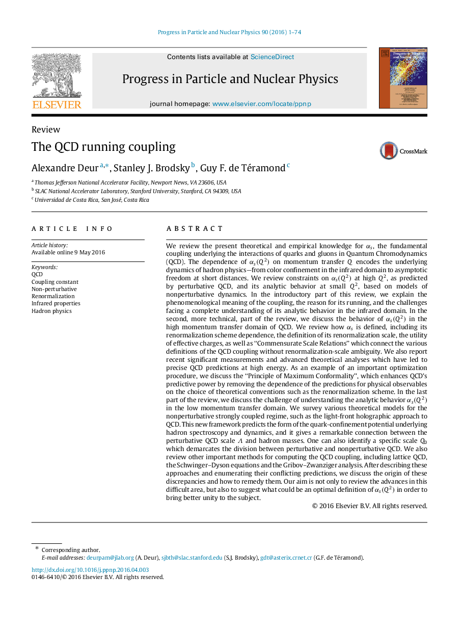 The QCD running coupling