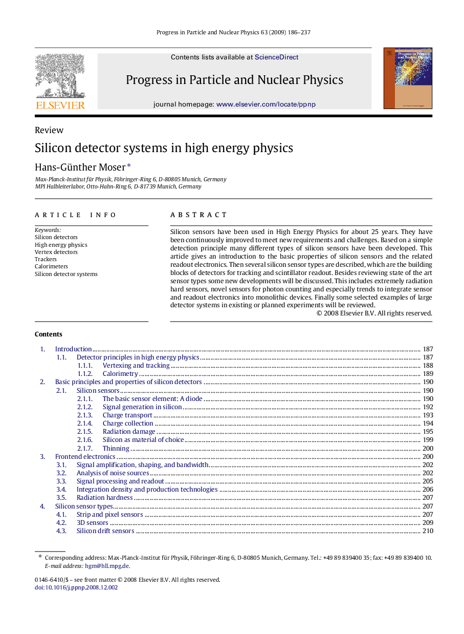 Silicon detector systems in high energy physics