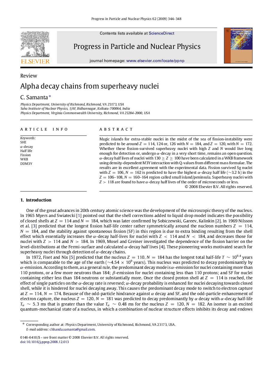 Alpha decay chains from superheavy nuclei