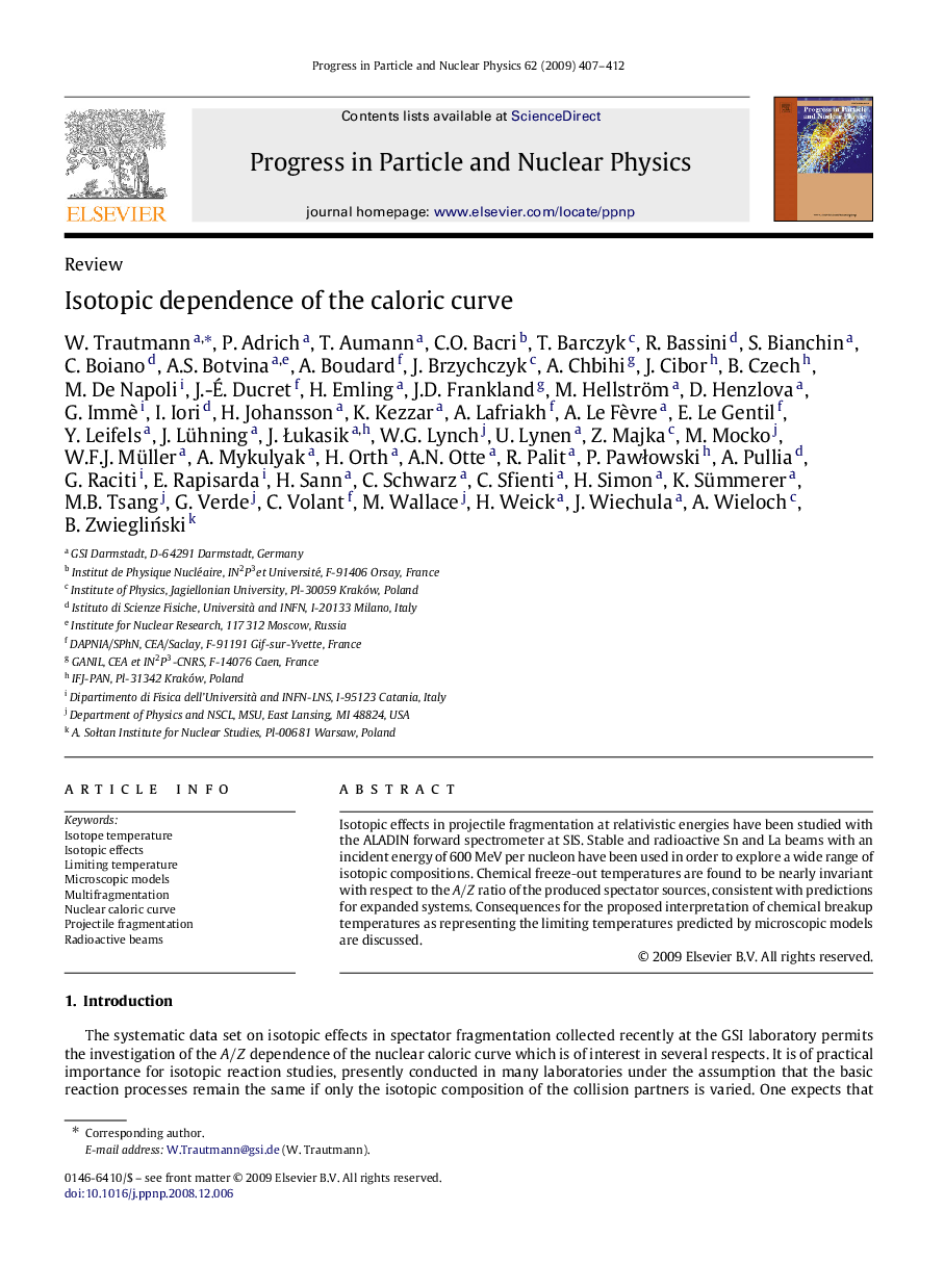 Isotopic dependence of the caloric curve