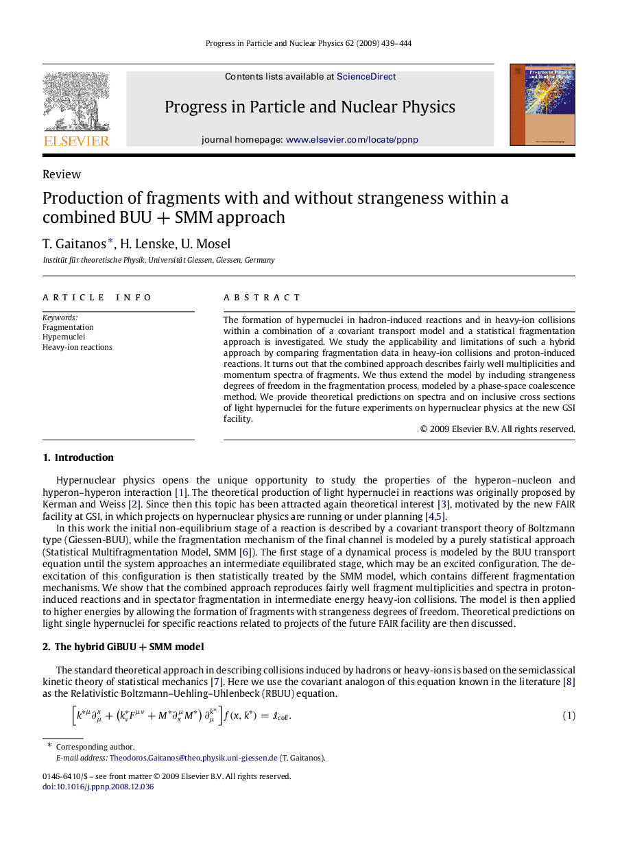 Production of fragments with and without strangeness within a combined BUUÂ +Â SMM approach