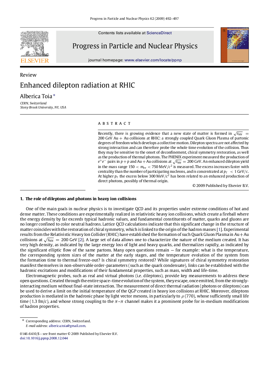 Enhanced dilepton radiation at RHIC