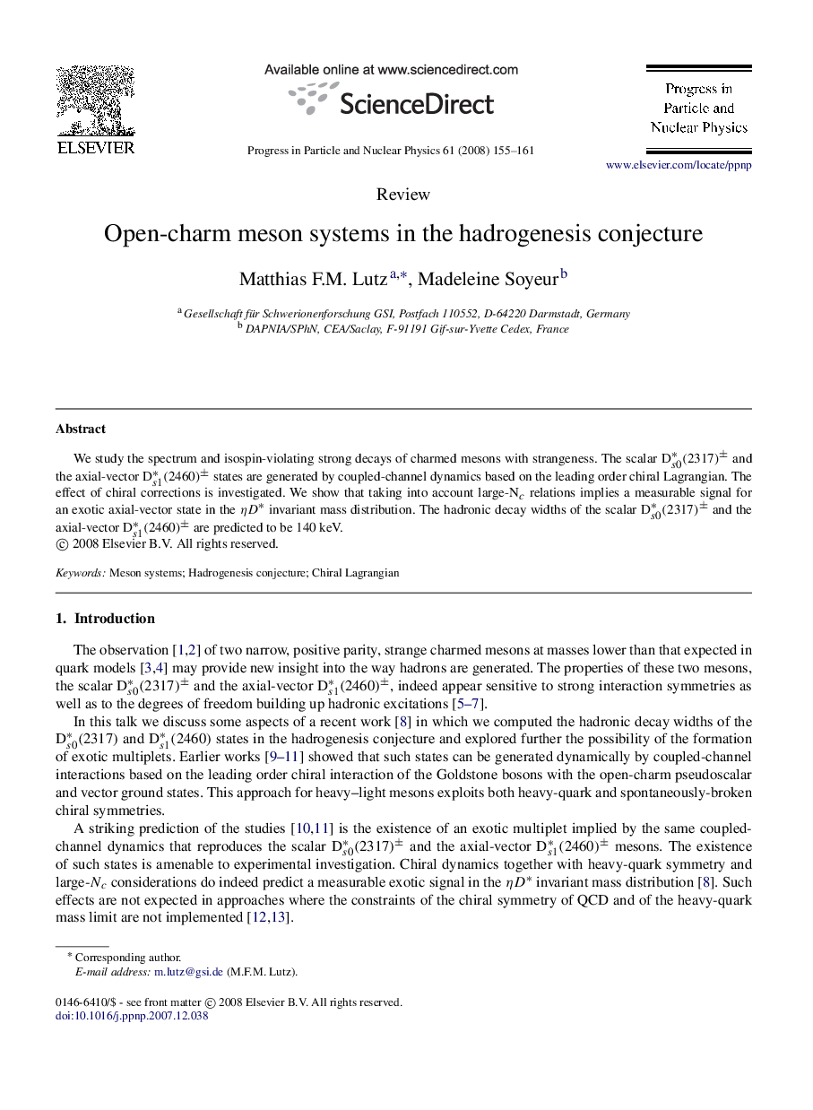 Open-charm meson systems in the hadrogenesis conjecture