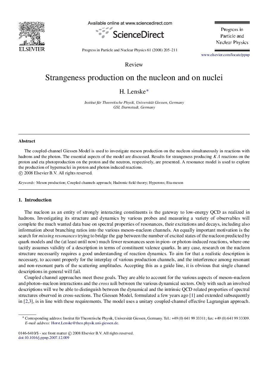 Strangeness production on the nucleon and on nuclei