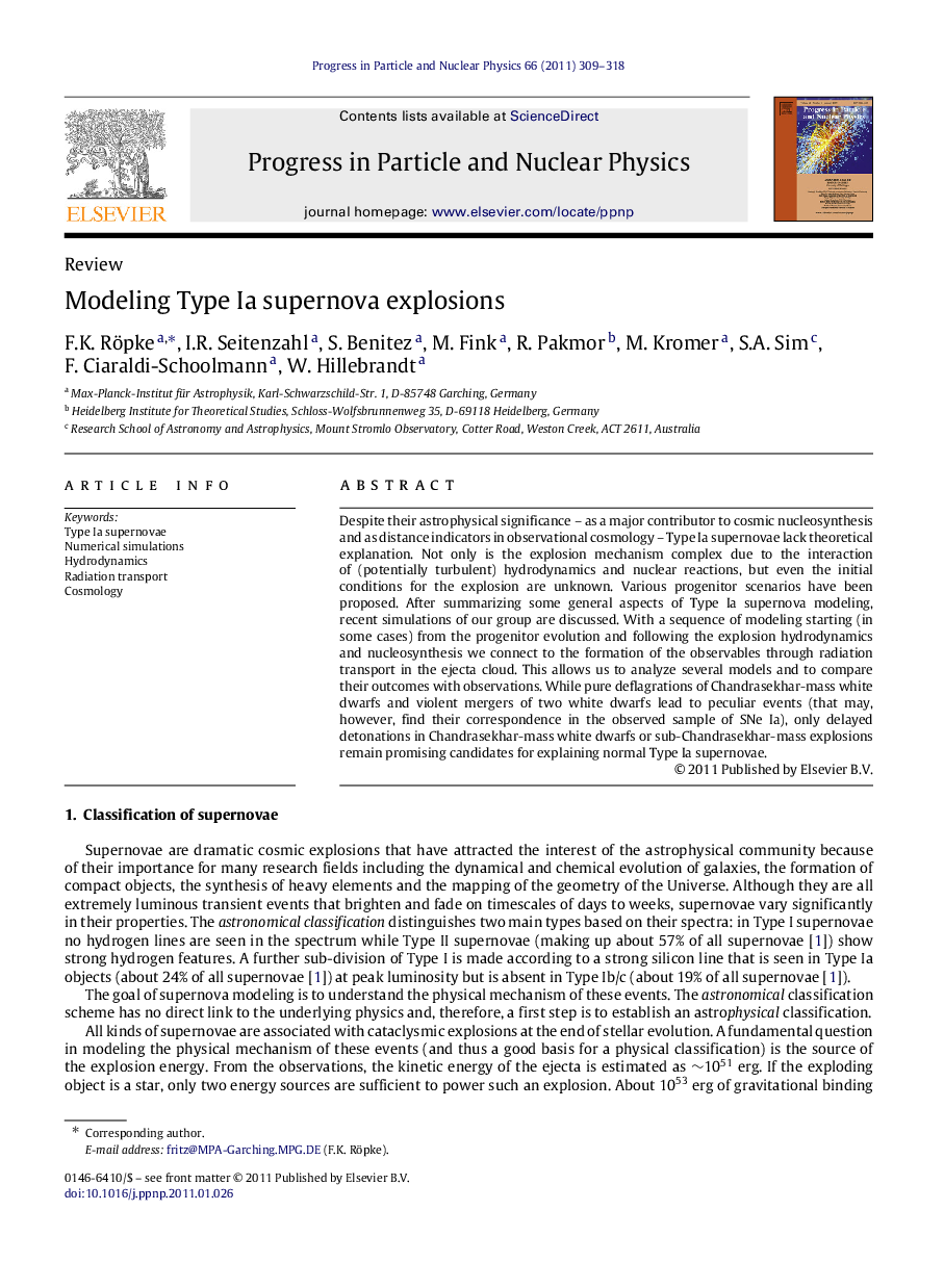 Modeling Type Ia supernova explosions