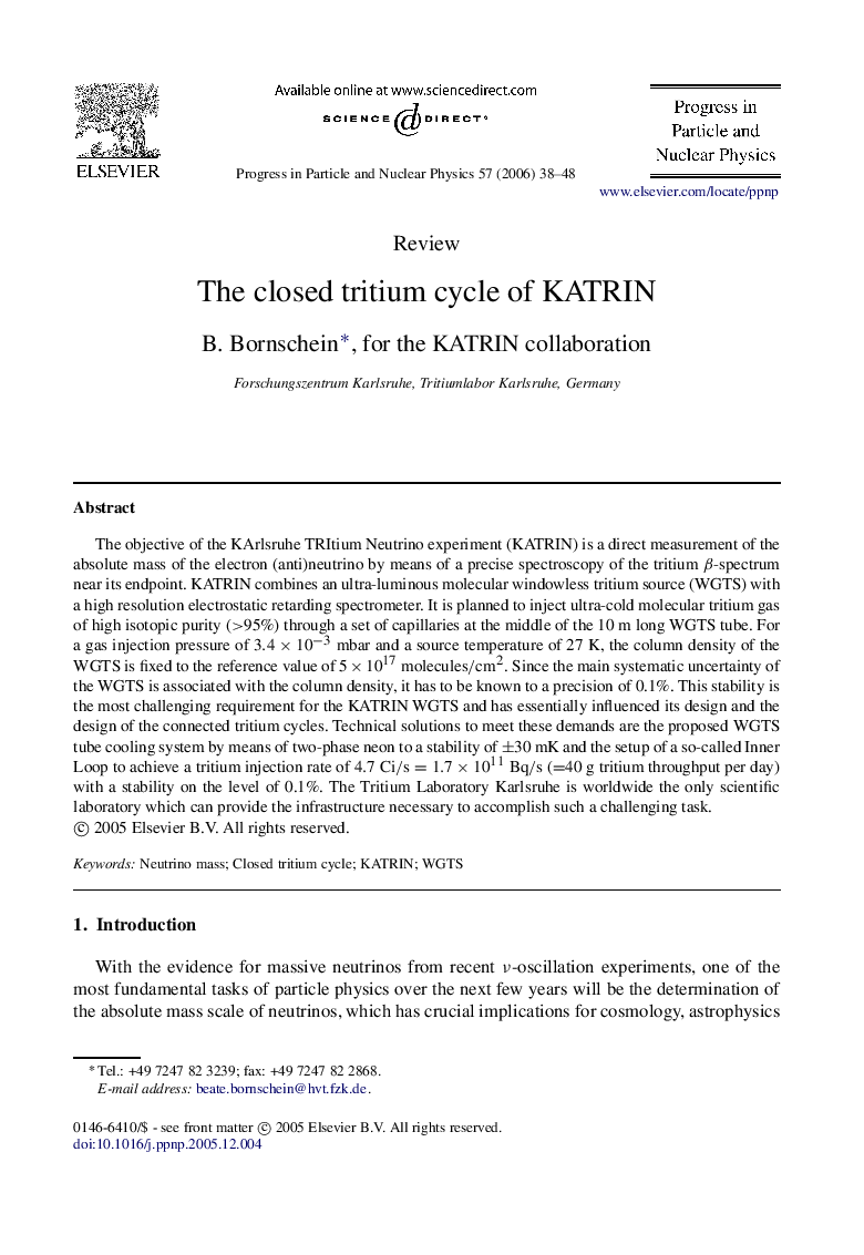 The closed tritium cycle of KATRIN