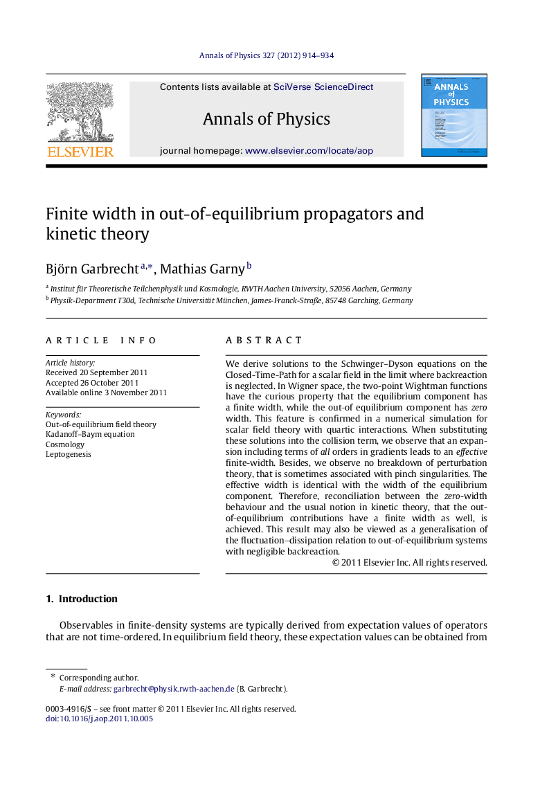 Finite width in out-of-equilibrium propagators and kinetic theory