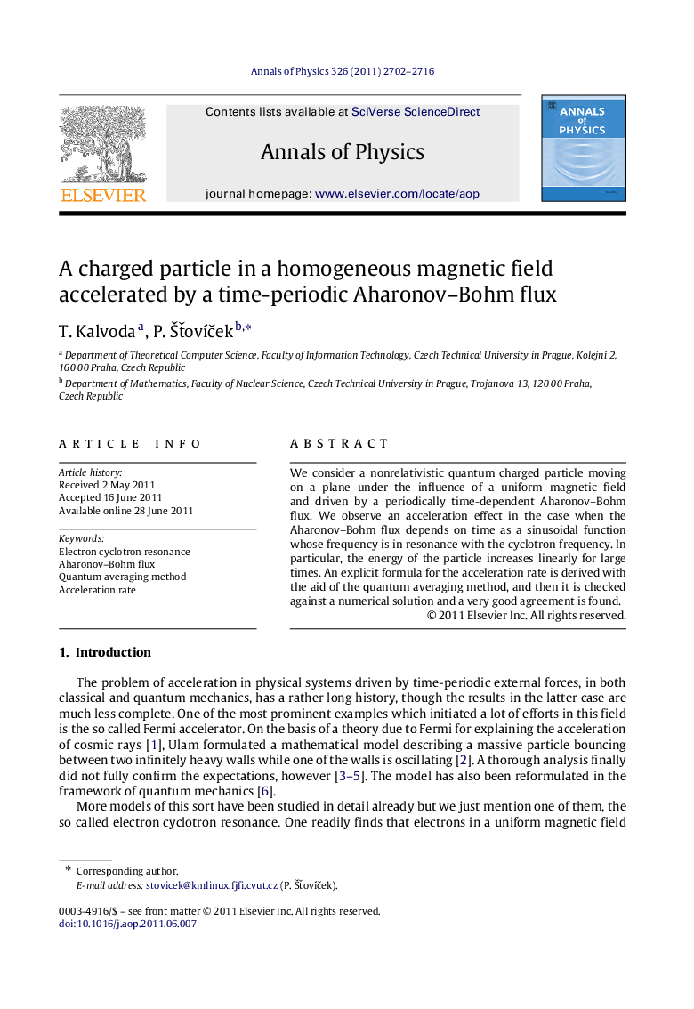 A charged particle in a homogeneous magnetic field accelerated by a time-periodic Aharonov-Bohm flux